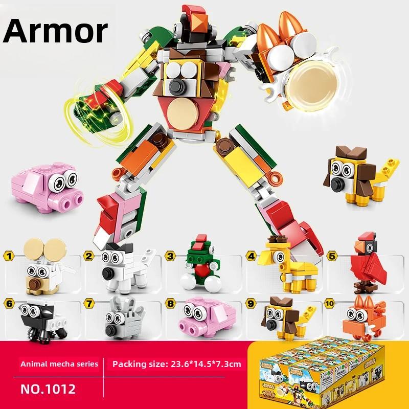 Полицейские строительные блоки 10 в 1 Полицейская машина Самолет Танк Военный корабль Пожарная машина Инженерная машина Робот Мальчик Игрушка Детский подарок