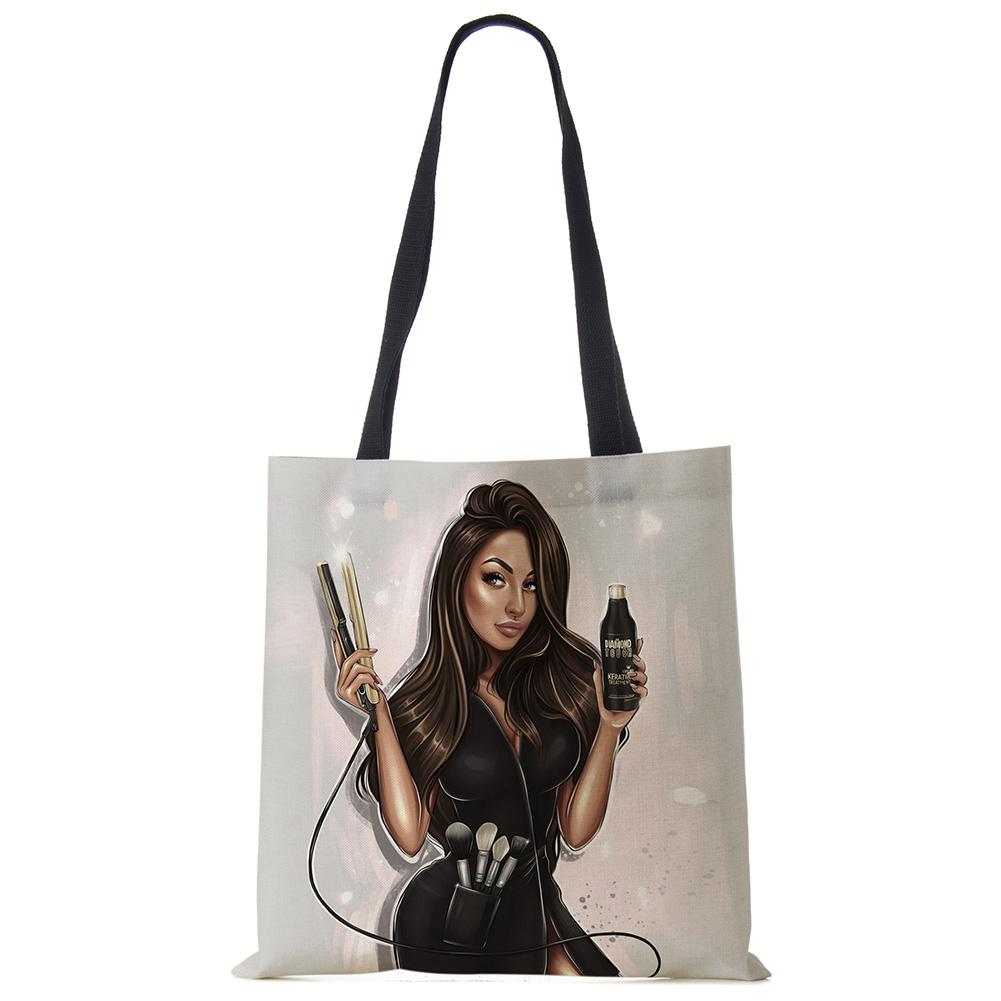 Модная женская сумка-тоут с принтом для девочек, многоразовые сумки для покупок, складные дорожные школьные пляжные сумки