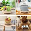 1pc/Set Wooden Round Tray Multifunctional Wooden Candle Base Kitchen Fruit Tray Base Bathroom Storage Tray