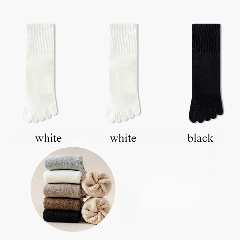 3 пары флисовых осенне-зимних носков с пальцами для женщин, толстые теплые носки с пятью пальцами, высококачественные хлопковые спортивные носки