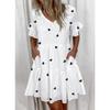 HNXC Women's Fashion Summer Spring Short Sleeve V-Neck Casual Dresses