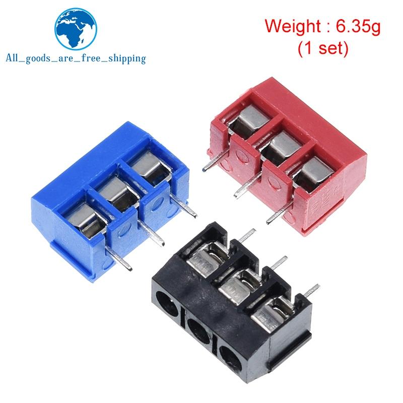 TZT 10/20/50PCS KF301- 3P screw 5.0mm terminal-block 3 Pin Spliceable terminal-block Connector Black Red And Blue