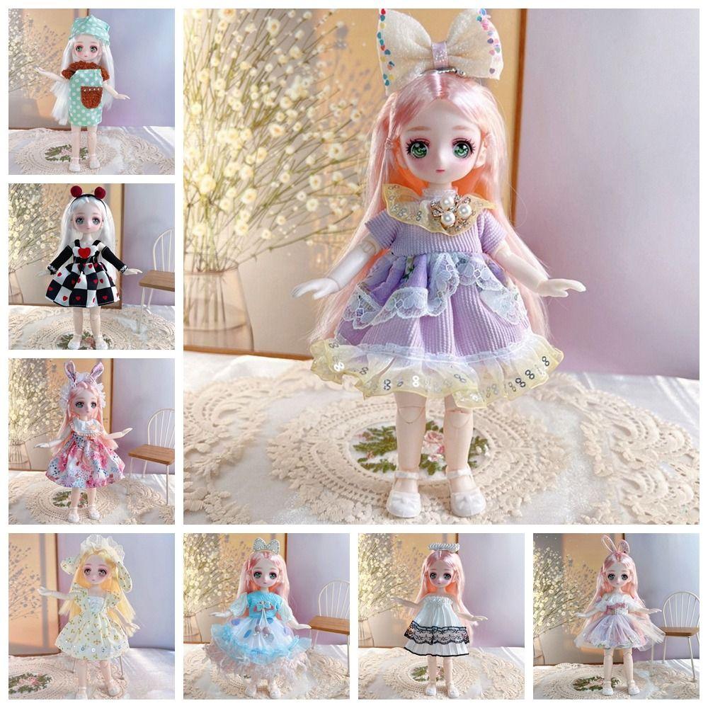 With Clothes BJD Doll 3D Eyes Removable Joints Doll Simulated Eye Hinge Doll Birthday Gift