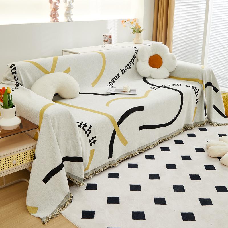 Chenille Sofa Towel Four Seasons Universal Living Room Sofa Cover Double-Sided Non-Slip Sofa Cover Towel