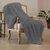 Summer AC Flannel Blanket Thickened Double-sided Plush Striped Texture Solid Color Office