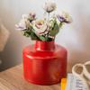 Chameli Red Metal Vase | Elegant Flower Vase for Home Decor | Aesthetic Durable Metal Flower Pot for Living Room,
