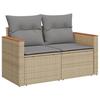 VidaXL Canapé de jardin avec coussins 2 places beige résine tressée 366097
