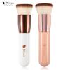 2pcs Foundation Brush Flat Top Kabuki Brush Synthetic Liquid Blending Mineral Makeup Tools Rose Golden/Wite Makeup Brush