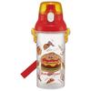 Skater 480ml Burger Concus Friends Plastic Water Bottle, Clear, for Kids, Made In Japan, PSB5TR-A