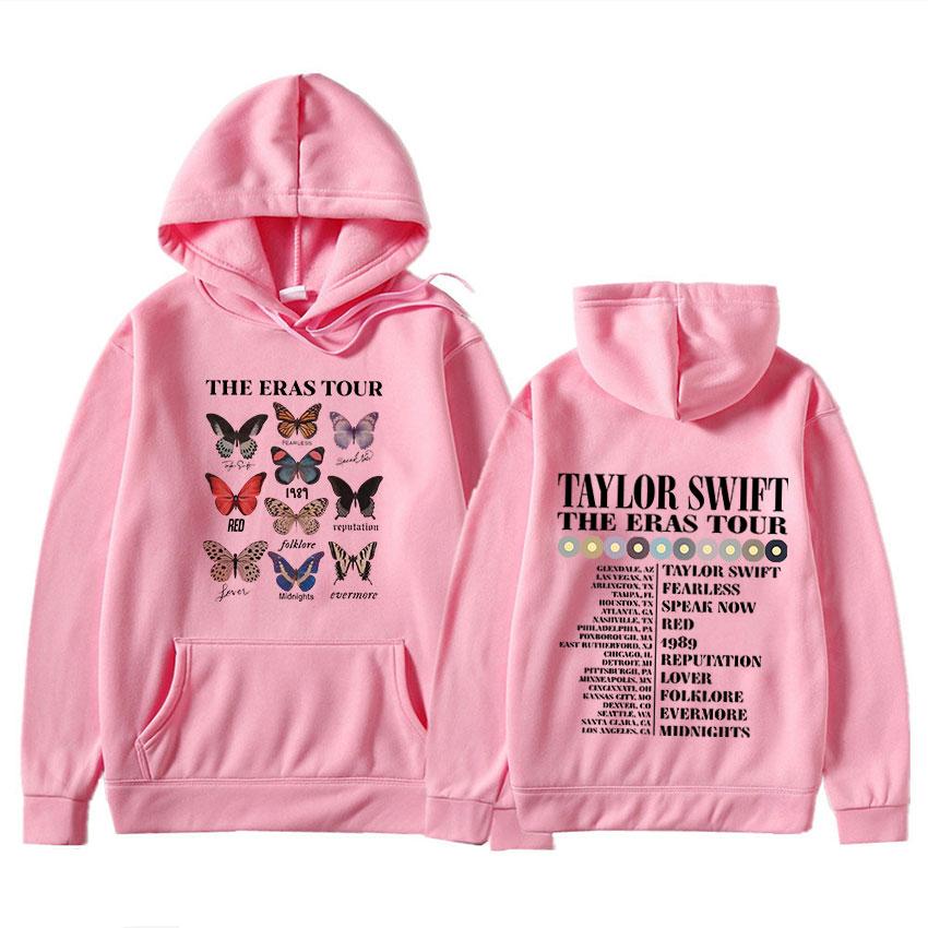2023 Ретро Taylor The Eras Tour Толстовка с принтом бабочки Хип-хоп Уличная толстовка с капюшоном унисекс Женская модная толстовка с капюшоном для унисекс