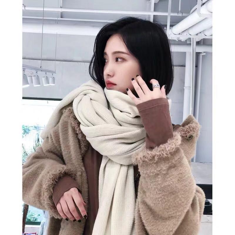 Women's Solid Color Thick Warm Student Couple Scarf New Autumn Winter Female Imitation Cashmere Versatile Scarfs