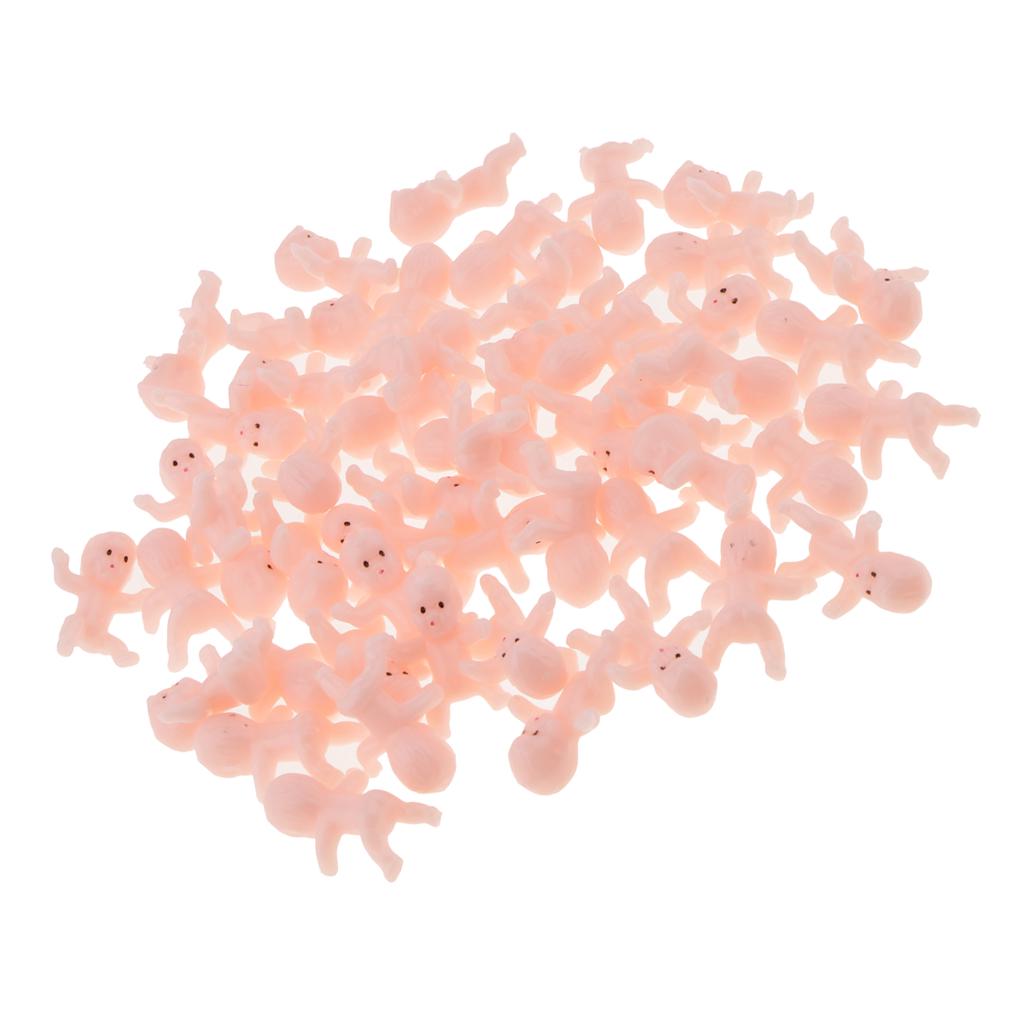 50pcs Mini Newborn Baby Doll Toy Shower Decor Party Bag Filler  Pink