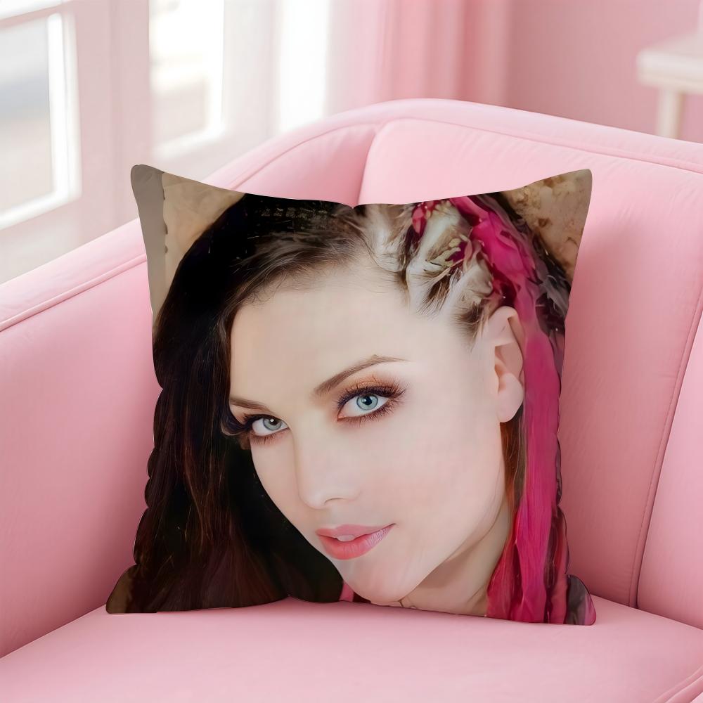 American Sexy Singer Evanescence AAmy Lee Cushion Cover Pillow Case Soft Skin Friendly Fabric  Concealed Zipper
