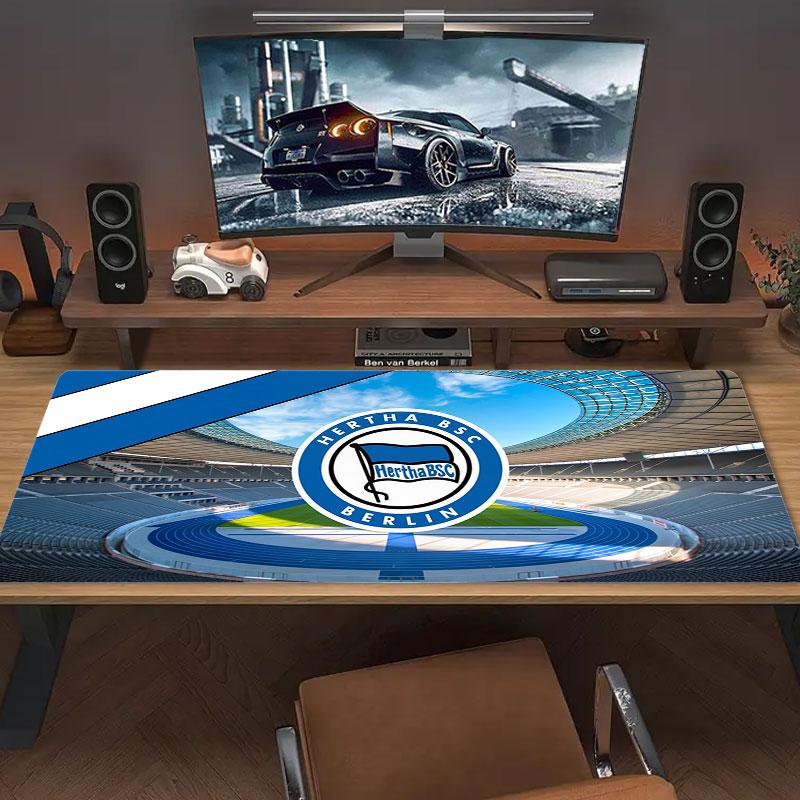 Коврик для мыши Hertha BSC Berlin, Большой игровой коврик для стола, Нескользящий XXL коврик для мыши для ноутбука и планшета, Игровой коврик для мини-ПК со прошитыми краями