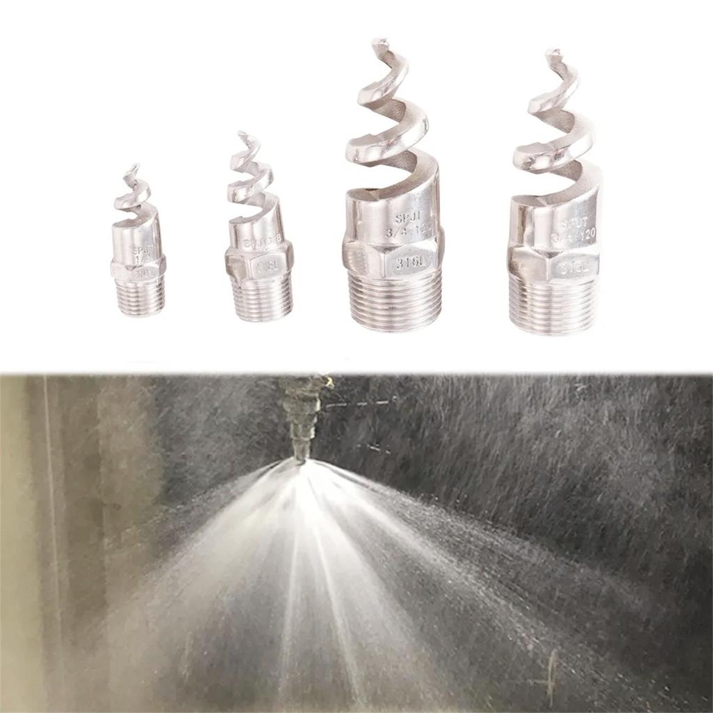 Spiral Cone Atomization Nozzle 1/4" 3/8" 1/2" 3/4" 1" Male Thread Plastic Sprayer Head Stainless Steel Irrigation Mist Sprinkler