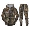 Autumn and Winter Animals Leaves Camouflage 3D Tracksuits Men Outdoor Zipper Fishing Camping Hunting Sets Unisex Streetwear Suit