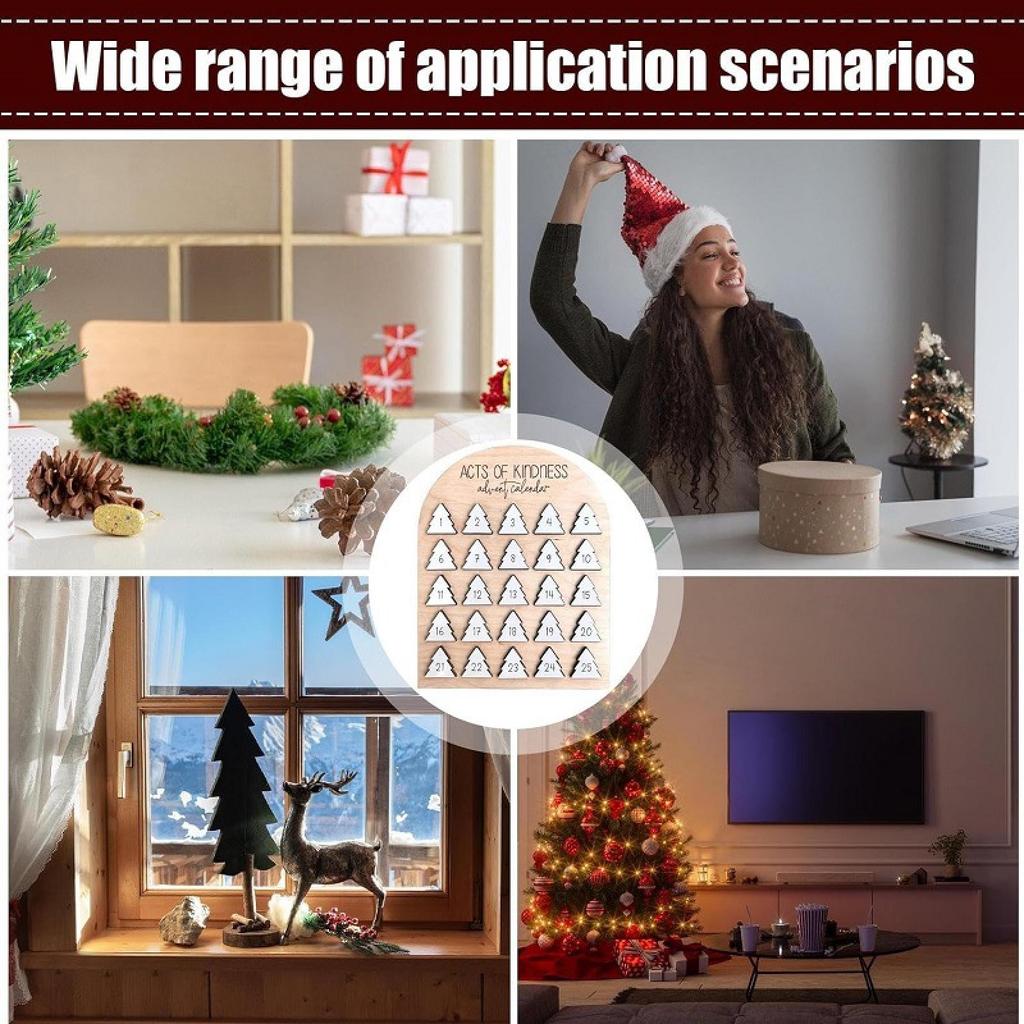 25-дневный обратный отсчет рождественской елки, деревянный адвент-календарь, настольное украшение, креативный праздничный подарок для домашнего декора