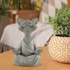 Медитирующая фигурка кошки, смоляная скульптура кошки дзен, сидящая в медитации кошка, украшение для йоги, гостиной, спальни, офиса, подарок для любителя кошек
