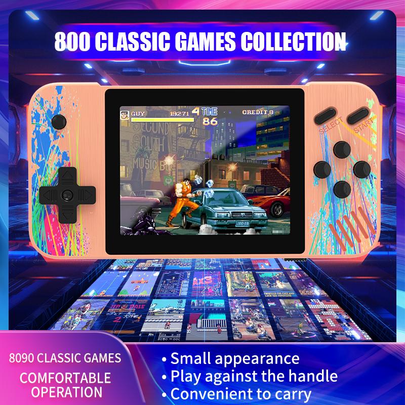 Портативная игровая консоль, портативный игровой плеер 800, классические ретро игры, AV-выход, 3,5 дюйма, 8-битная карманная консоль для подарка ребенку