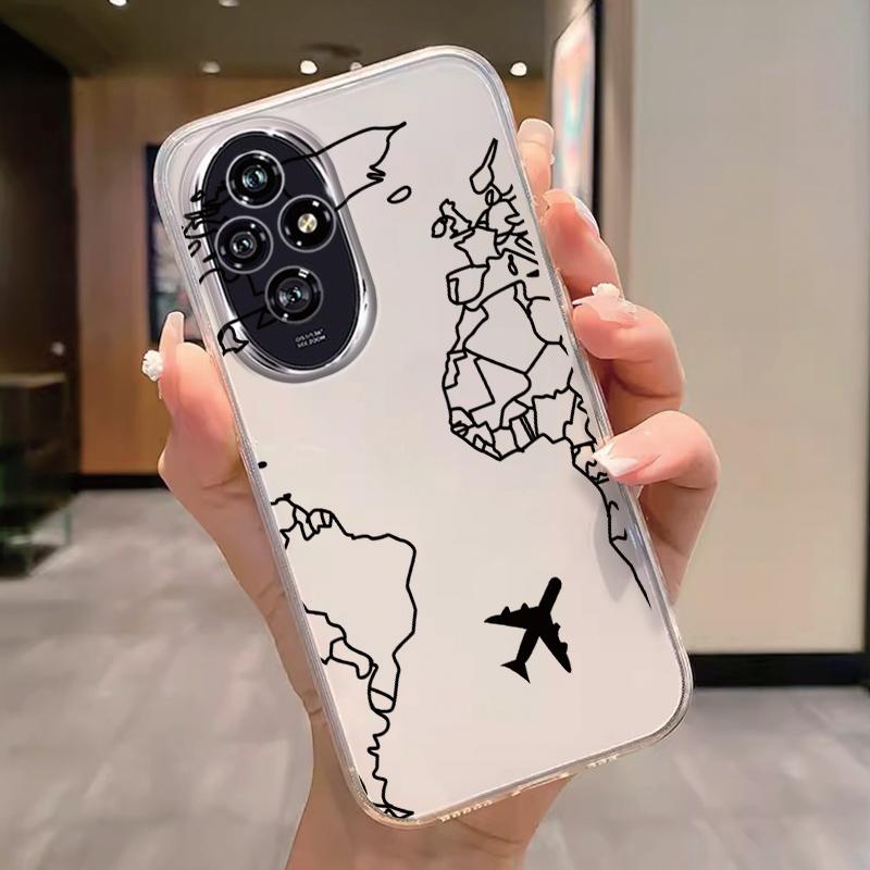 Transparent Case For Honor 200 400 Pro Lite Cover Cartoon Flowers Butterfly Soft TPU Shockproof Fundas Shockproof Bumper Bags
