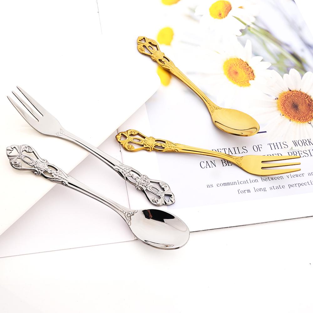 Черный кухонный набор столовых приборов, 1 шт., нож, десертная вилка, чайная ложка, набор столовых приборов, столовые приборы из нержавеющей стали, винтажный набор посуды