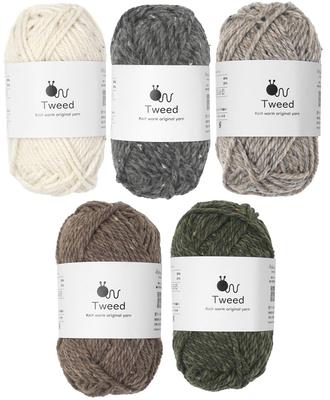 Knitworm 6 мотков натуральной шерсти 30г все цвета Твид, пряжа, (50m), включены.