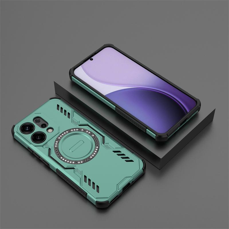 Противоударная задняя крышка для Oppo Reno 14 Чехол для Oppo Reno 14 Pro Магнитная адсорбция Беспроводная зарядка Чехол для Oppo Reno 14 Чехол