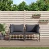 VidaXL Sectional Corner Sofas with Cushions 2 Pcs Wicker, Garden Sofa, Garden Seating, Patio Sofa, 3186691