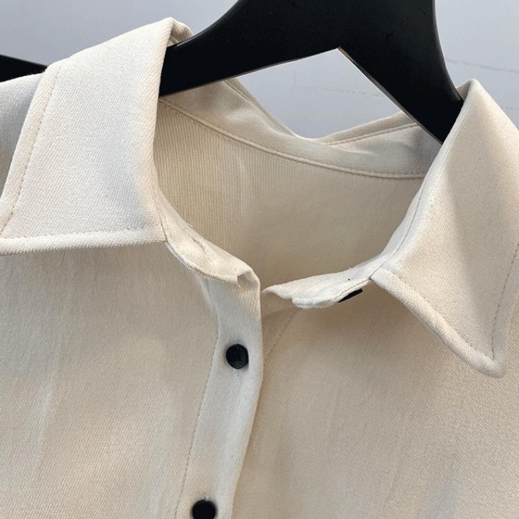 Loose and Casual Oversized Cardigan Shirt for Women, Spring and Autumn Hong Kong Style with Big Size and Relaxed Fit