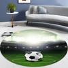 Soccer Ball Round Area Rug – Football Game Theme Carpet – Non-Slip Floor Mat for Living Room or Kids' Room, Washable Home Decor