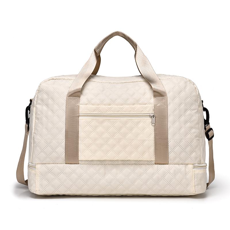 Однотонная дорожная сумка-тоут унисекс на молнии, многофункциональная, с отдельным отделением для обуви, большая вместимость для удобного хранения на открытом воздухе