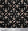 Черный поли креп ткань цветочный венок геометрический принт ткань ярд 42 дюйма