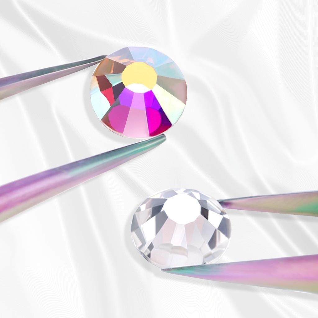 Pujiang Crystal Rhinestone Glass Flat Bottom Diamond Clothing Accessories Round Nail Drill Diy Stud Earrings Bag Sticker Drill