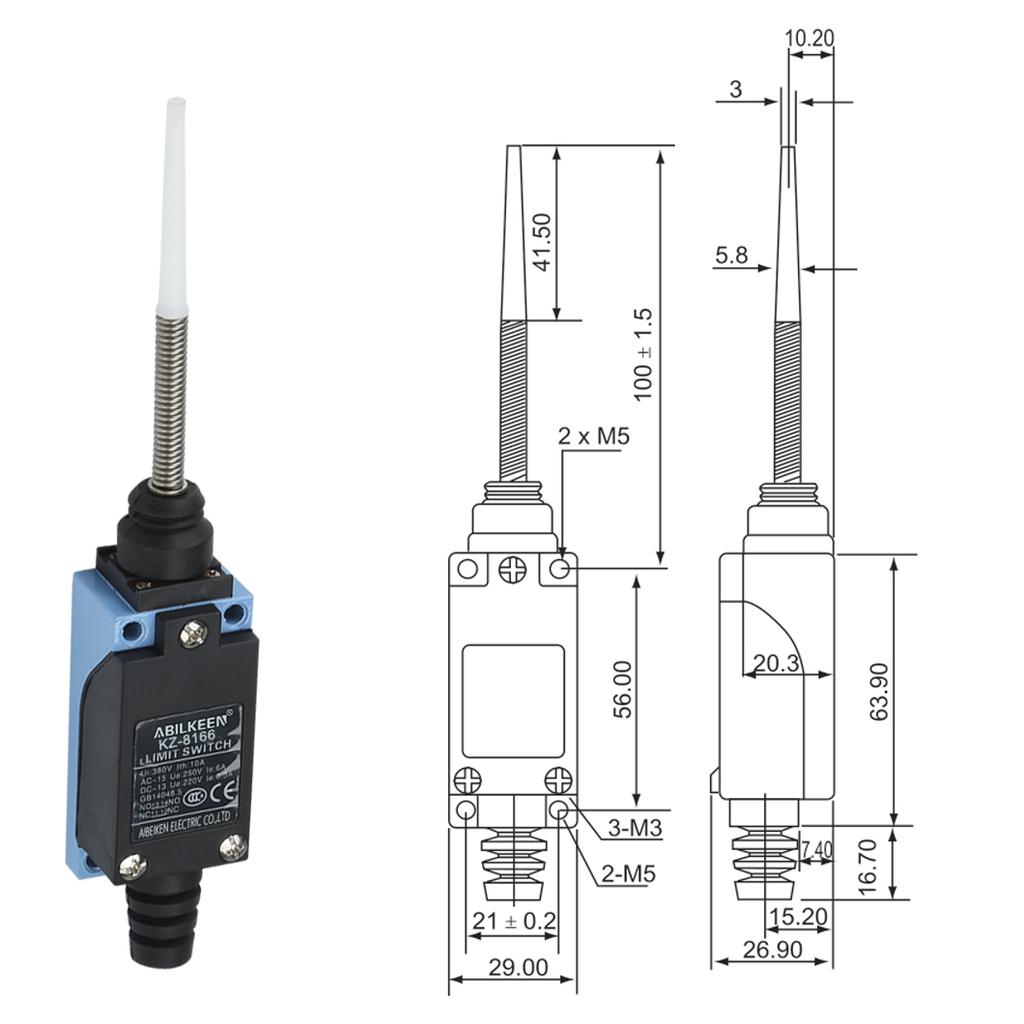 Waterproof Type Momentary Industrial Machine Limit Switch KZ 8104 8108 8111 8122 Multifunctional Rotary Roller Lever For CNC