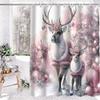 Рождественская елка Олень Занавеска для ванной Занавеска для душа ванной комнаты Водонепроницаемая с 12 крючками Рыбы Домашний декор Бесплатная доставка