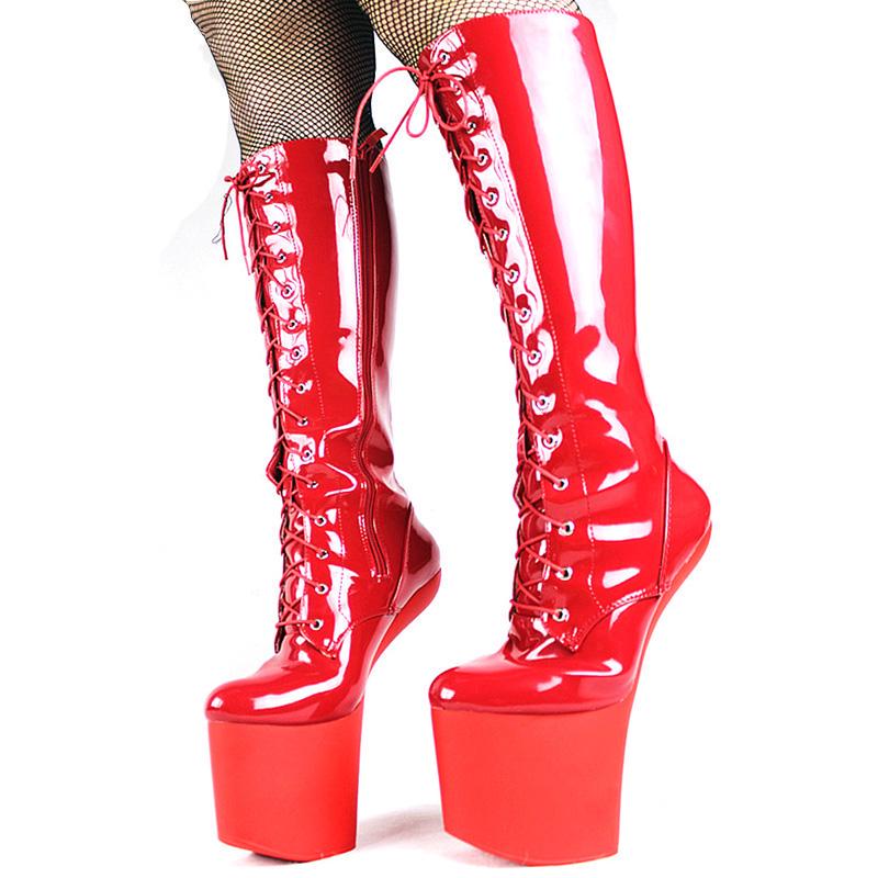 Женские сексуальные сапоги на платформе для танцовщиц