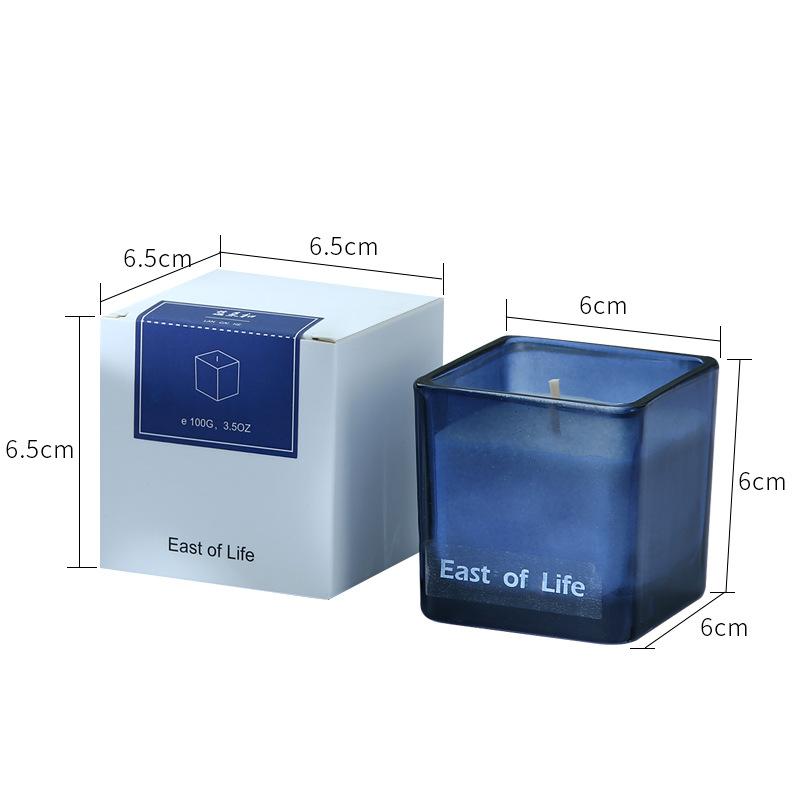 DIY Handmade Soy Wax Square Cup Aromatherapy Candle Romantic Incense Candle Proposal Candle Candle Dinner Birthday Party