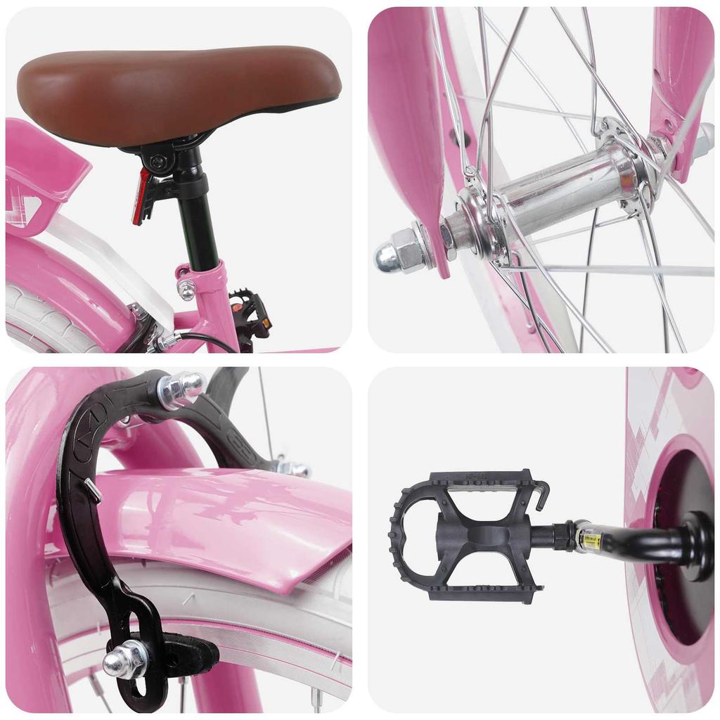 Kids Bicycle 18 Inch for Ages 5 7 Light Pink