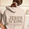 ИИСУС - КОРОЛЬ Новый Осенний и Зимний Свободный Хип-хоп Ins Худи Amazon С Плюшем Однотонный Принт с Буквами Уличный Свитер