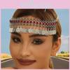 Vintage Ethnic Headband With Alloy Coins And Red Acrylic Gems For Gift Women