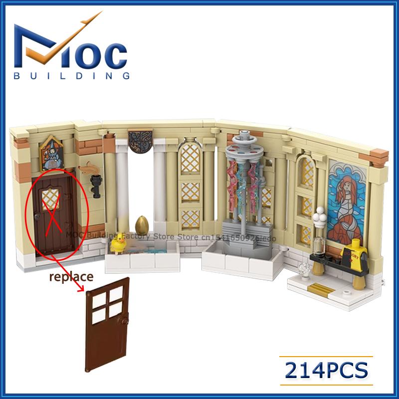 Знаменитый Замок из Фильма MOC Строительные Блоки Сцена Классная Комната Ванная Общая Комната Модель Коллекция Кирпичиков Игрушки для Витрины Праздничные Подарки
