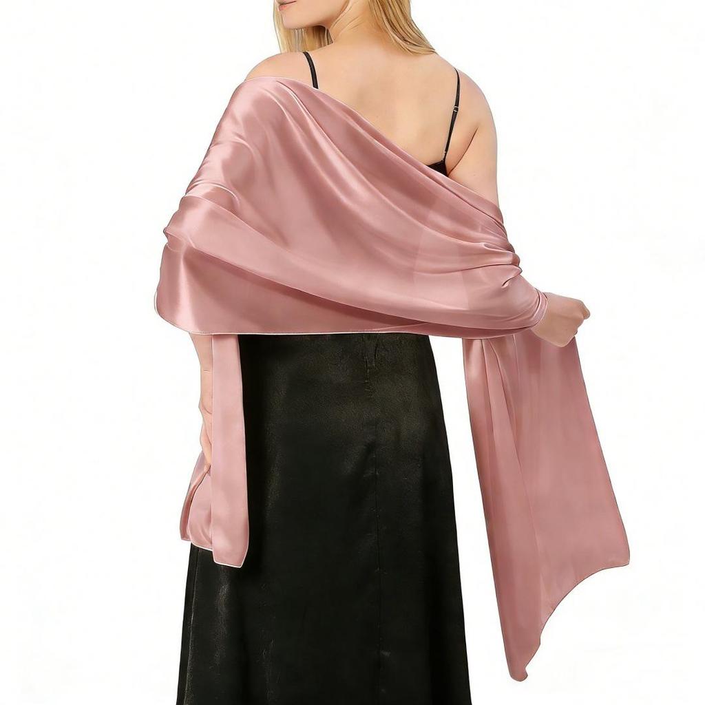 Элегантный шелковый атласный шаль для свадьбы или вечернего наряда