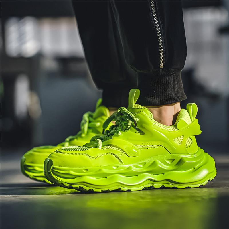 Fashion Men's Green Casual Sneakers 2024 Designer Platform Trainer Shoes Men Streetwear Height Increasing Sport Shoes Men Chunky Sneaker