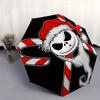Santa Skull Themed Automatic Opening and Closing Folding Umbrella, Reinforced 8 Ribs, Compact Travel Design, Fashionable Folding Umbrella, V