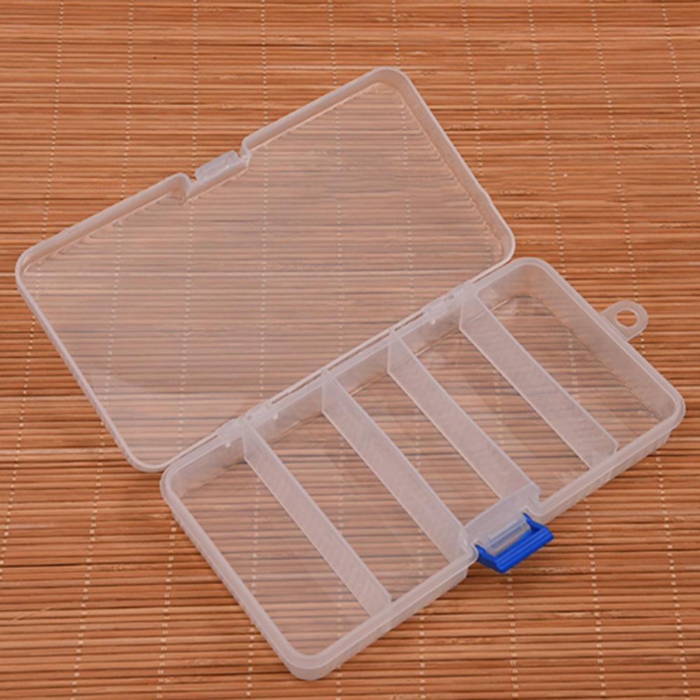 4PCS with Independent Latches Fishing Lure Box 5 Grid Compartments Lure Container for Fishing