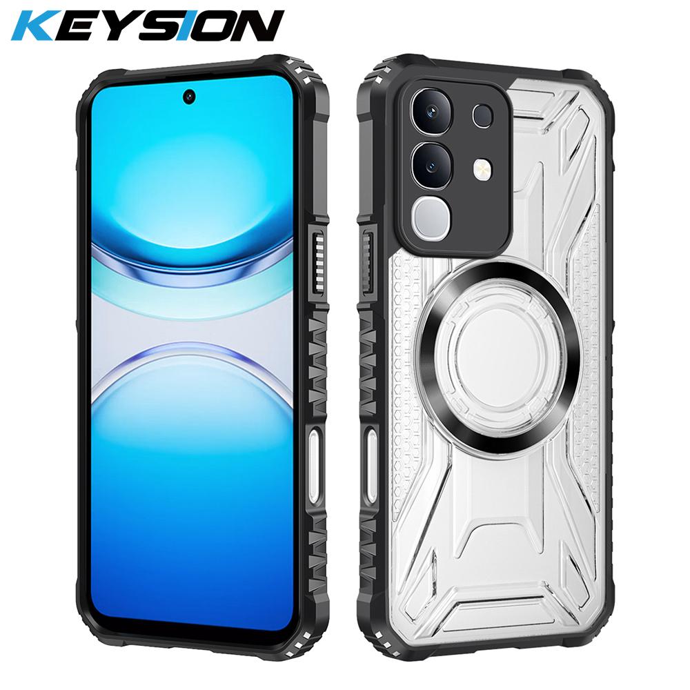 KEYSION Прозрачный магнитный чехол для VIVO Y29 4G Мягкий силикон+ПК Сверхпрочный противоударный чехол-накладка на заднюю панель телефона для IQOO Z10X 5G