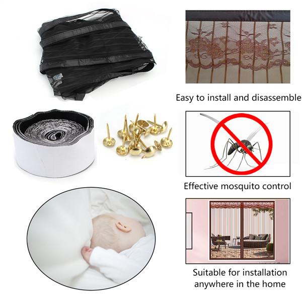 2024 Summer Big Size Door Mesh Curtain Anti-mosquito Nets for Doors Kitchen Curtains Mesh Magnets Separators Screens