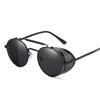 Retro Gothic Steampunk Style Round Metal Frame Sunglasses Men Women Luxury Brand Designer Shields Lens Sun Glasses