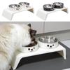 Double Bowls Cat Food Water Bowl Anti-flip Cat Dog Dual-use Bowl Pet Food Dispenser  Wet Dry Food