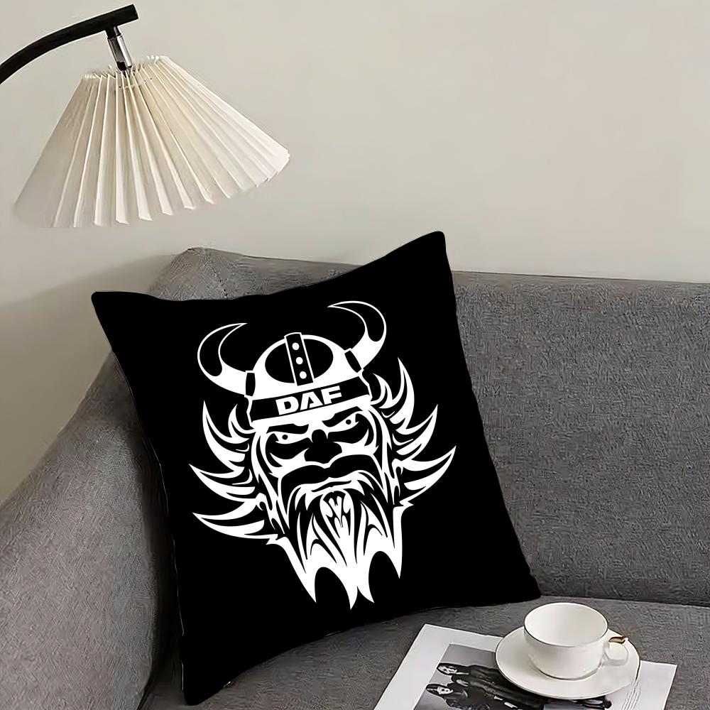 DDAF Truck Logo Cushion Cover Pillowcase Comfort Sofa Bed Silky Elegant Invisible Zipper Decorative Cushion Cover